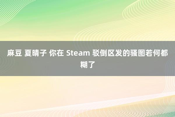 麻豆 夏晴子 你在 Steam 驳倒区发的骚图若何都糊了