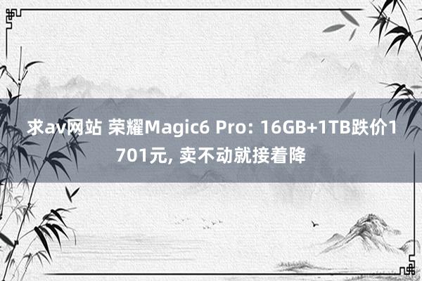 求av网站 荣耀Magic6 Pro: 16GB+1TB跌价1701元, 卖不动