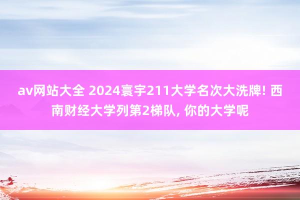 av网站大全 2024寰宇211大学名次大洗牌! 西南财经大学列第2梯队, 你的