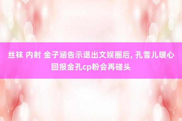 丝袜 内射 金子涵告示退出文娱圈后, 孔雪儿暖心回报金孔cp粉会再碰头